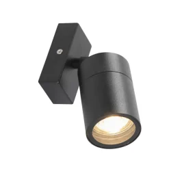 Qazqa wandlampen buiten solo zwart gu10