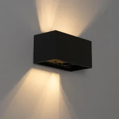 Qazqa wandlampen edwin zwart g9