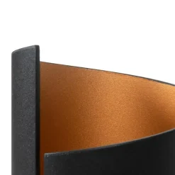 Qazqa wandlampen faldo zwart g9