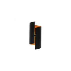 Qazqa wandlampen faldo zwart g9