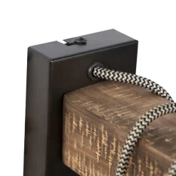 Qazqa wandlampen gallow zwart e27