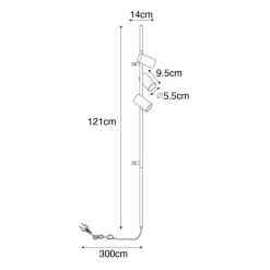 Qazqa wandlampen jeana luxe zwart gu10
