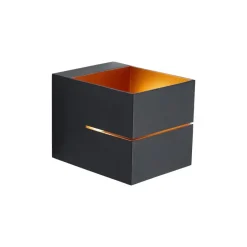 Qazqa wandlampen joris groove zwart geïntegreerde led