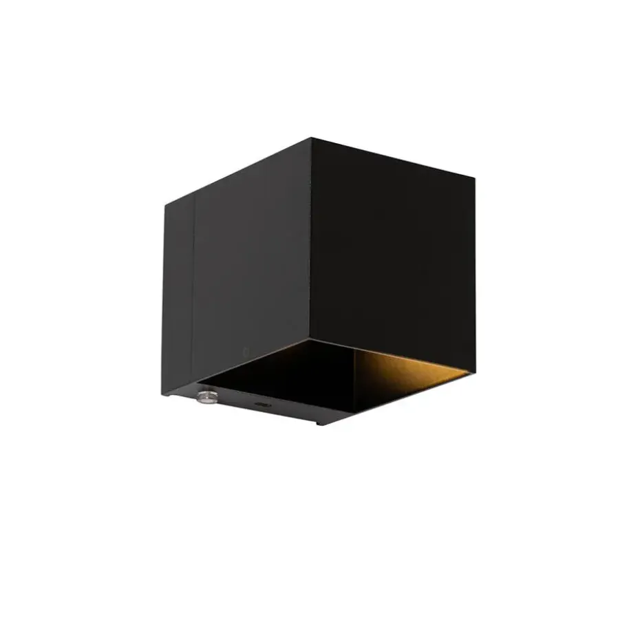 Qazqa wandlampen joris zwart geïntegreerde led