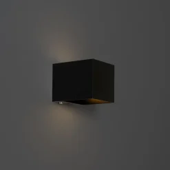 Qazqa wandlampen joris zwart geïntegreerde led