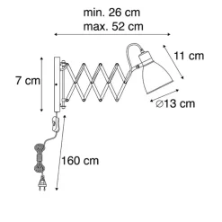 Qazqa wandlampen merle zwart e27
