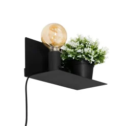 Qazqa wandlampen muro zwart e27