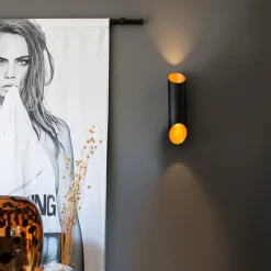 Qazqa wandlampen organa zwart gu10