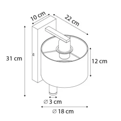 Qazqa wandlampen puglia grijs e27