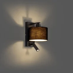 Qazqa wandlampen puglia zwart e27