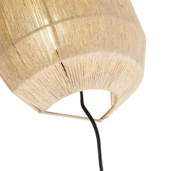 Qazqa wandlampen riki beige e27