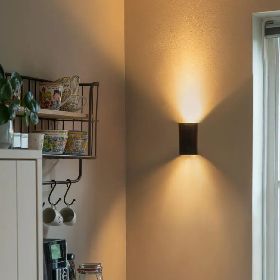 Qazqa wandlampen sabbir zwart gu10