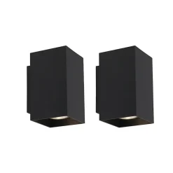 Qazqa wandlampen sandy zwart gu10