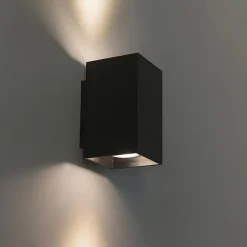 Qazqa wandlampen sandy zwart gu10