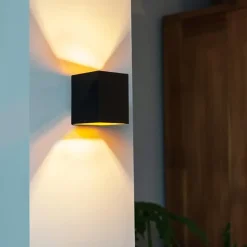 Qazqa wandlampen sola zwart g9