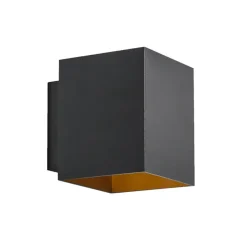 Qazqa wandlampen sola zwart g9