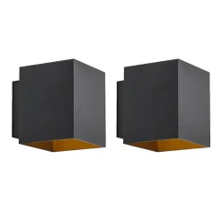 Qazqa wandlampen sola zwart g9