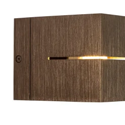 Qazqa wandlampen transfer groove bruin g9