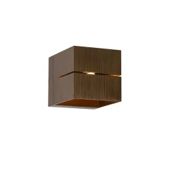 Qazqa wandlampen transfer groove bruin g9