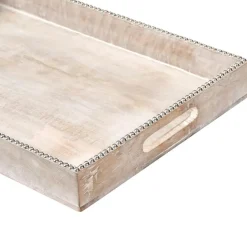 QUENA - Set van 2 dienbladen - Lichtbruin - Mangohout