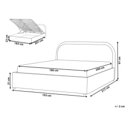 QUILLIEN - Bed met opbergruimte - Beige - 180 x 200 cm - Polyester