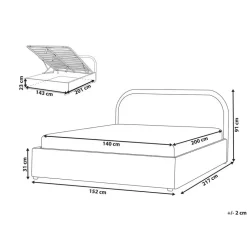 QUILLIEN - Bed met opbergruimte - Beige - 140 x 200 cm - Polyester