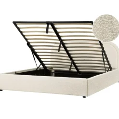 QUILLIEN - Bed met opbergruimte - Beige - 160 x 200 cm - Polyester