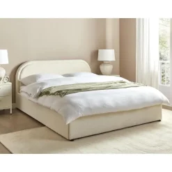 QUILLIEN - Bed met opbergruimte - Beige - 160 x 200 cm - Polyester