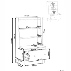 QUILPIE - Boekenkast 3-laags - Lichtgroen - MDF