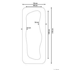 QUIMPER - Wandspiegel - Off-white - Glas/MDF