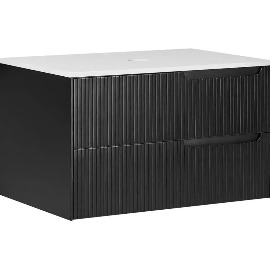 QUINTELA - Badkamermeubel - Zwart - 80 x 52 cm - MDF