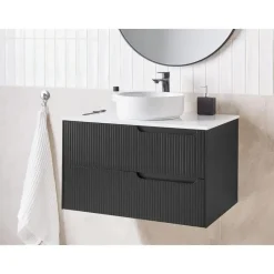 QUINTELA - Badkamermeubel - Zwart - 80 x 52 cm - MDF