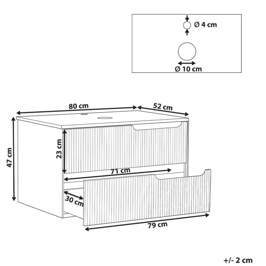 QUINTELA - Badkamermeubel - Zwart - 80 x 52 cm - MDF