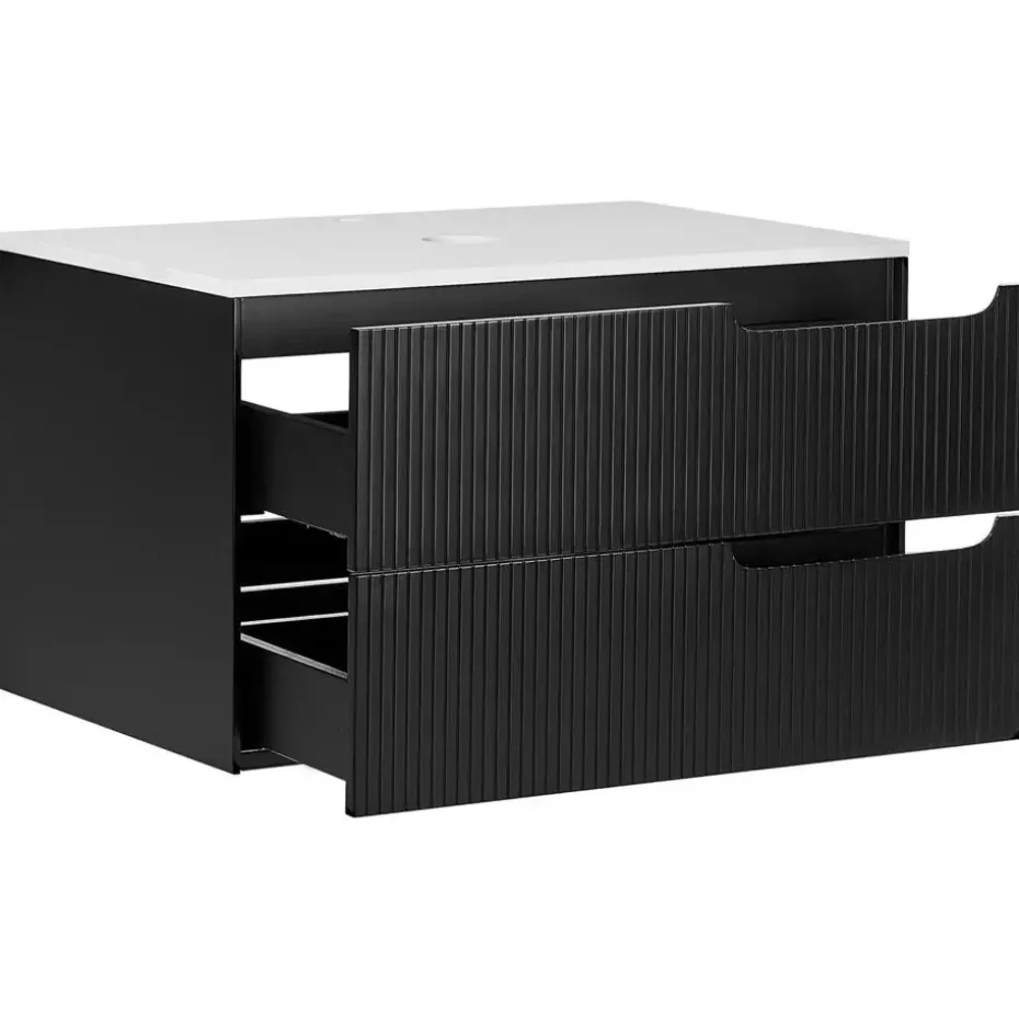 QUINTELA - Badkamermeubel - Zwart - 80 x 52 cm - MDF