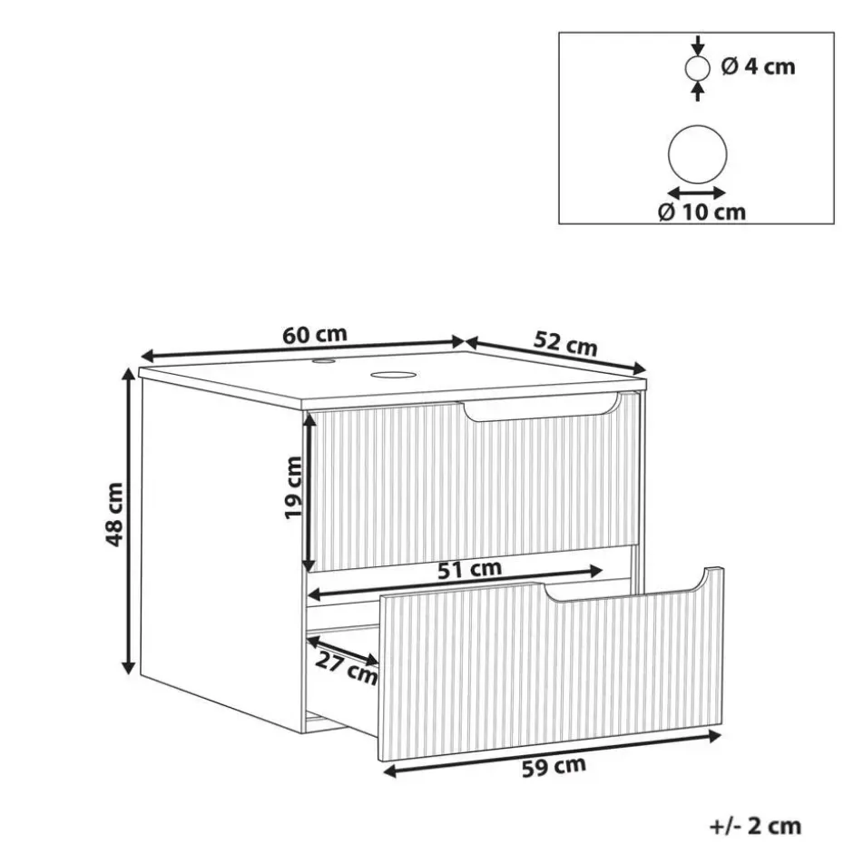 QUINTELA - Badkamermeubel - Zwart - 60 x 52 cm - MDF