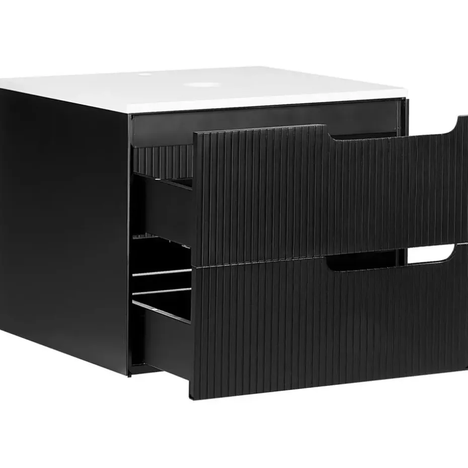 QUINTELA - Badkamermeubel - Zwart - 60 x 52 cm - MDF