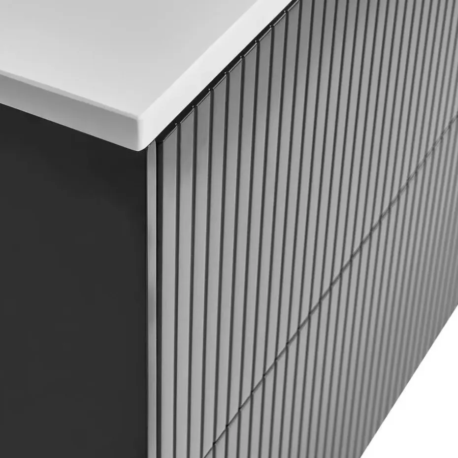 QUINTELA - Badkamermeubel - Zwart - 60 x 52 cm - MDF