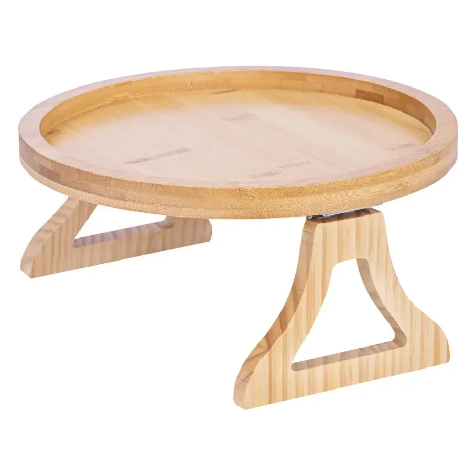 QUVIO Armleuning dienblad met inklapbare armen - Bamboe