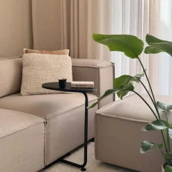 QUVIO Bijzettafel ovaal - 30 x 45 x 60 cm - Zwart