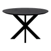 QUVIO Eettafel Sofia – Rond – Ø130 – Kruispoot – Zwart