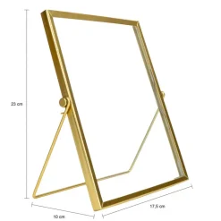 QUVIO Fotolijst staand - 17,5 x 23 cm - staal - Goud