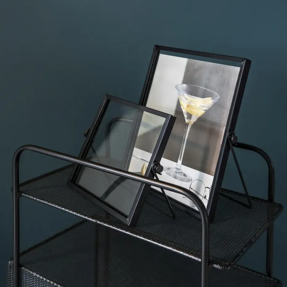 QUVIO Fotolijst staand staal 15 x 20 cm (bxh) - Zwart