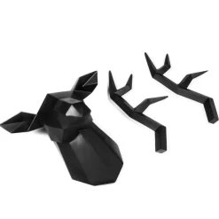 QUVIO Hert muurdecoratie - Zwart