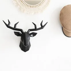 QUVIO Hert muurdecoratie - Zwart