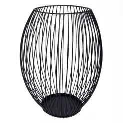 QUVIO Kaarsenhouder met frame - 24 cm - Rond - Metaal - Zwart