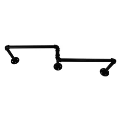 QUVIO Kledingrek wandmontage industrieel - Metaal - Zwart