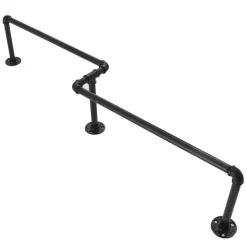 QUVIO Kledingrek wandmontage industrieel - Metaal - Zwart
