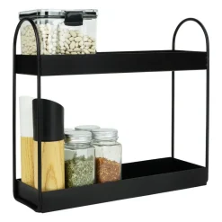 QUVIO Kruidenrek - 2 Laags - Metaal - Zwart