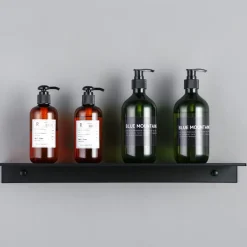 QUVIO Muur plank staal - Zwart