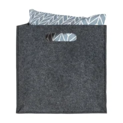 QUVIO Opbergbak vilt vierkant - Set van 2 - Grijs